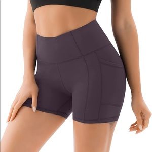 High waisted squat proof workout, gym, run, shorts, compression with pockets